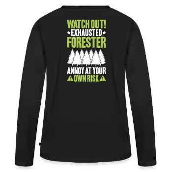 Forester Forestry Forester Forest workers Forest - Women's Premium Organic Long Sleeve Shirt - black - Back - Julia (174cm)