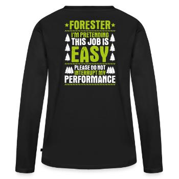 Forester Forestry Forester Forest workers Forest - Women's Premium Organic Long Sleeve Shirt - black - Back - Julia (174cm)