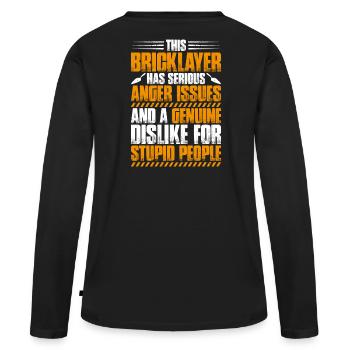 Maître Maçonnerie Maçonnerie Maçon Maçon - T-shirt manches longues Premium bio Femme - noir - Dos - Julia (174cm)