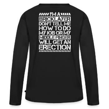 Maître Maçonnerie Maçonnerie Maçon Maçon - T-shirt manches longues Premium bio Femme - noir - Dos - Julia (174cm)