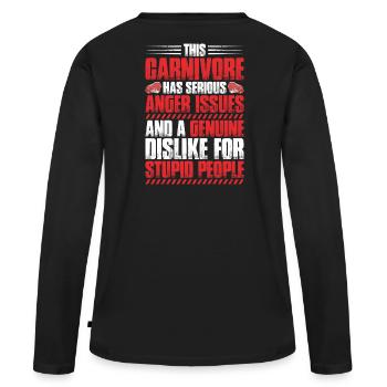 Carnivore Diät Carnivore Ernährung Carnivore Diet - T-shirt manches longues Premium bio Femme - noir - Dos - Julia (174cm)