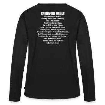 Carnivore Diät Carnivore Ernährung Carnivore Diet - T-shirt manches longues Premium bio Femme - noir - Dos - Julia (174cm)