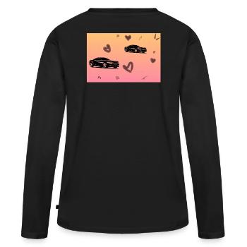 Auto  - T-shirt manches longues Premium bio Femme - noir - Dos - Julia (174cm)