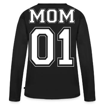 MOM 01 - White Edition - Women's Premium Organic Long Sleeve Shirt - black - Back - Julia (174cm)