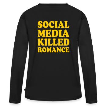 social media killed romance - T-shirt manches longues Premium bio Femme - noir - Dos - Julia (174cm)