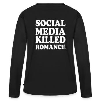 social media killed romance - T-shirt manches longues Premium bio Femme - noir - Dos - Julia (174cm)