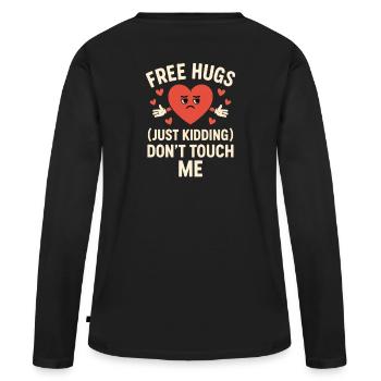 Anti-Valentins-Stimmung - Frauen Premium Bio Langarmshirt - Schwarz - Hinten - Julia (174cm)