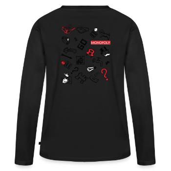 Monopoly Symboles De Jeu Connus - T-shirt manches longues Premium bio Femme - noir - Dos - Julia (174cm)