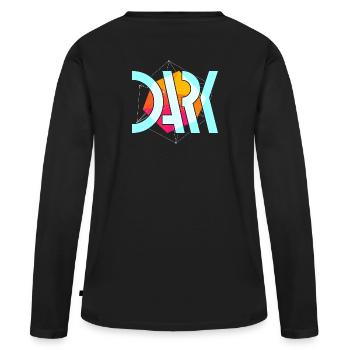 Dark Streetwear Hinten bedruckt - Frauen Premium Bio Langarmshirt - Schwarz - Hinten - Julia (174cm)