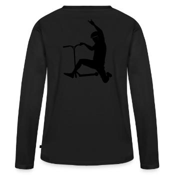 Rock - T-shirt manches longues Premium bio Femme - noir - Dos - Julia (174cm)