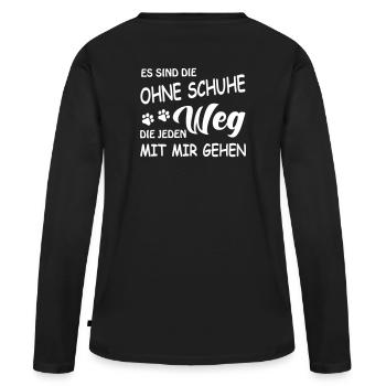 Treuer Begleiter - Hunde - Frauen Premium Bio Langarmshirt - Schwarz - Hinten - Julia (174cm)