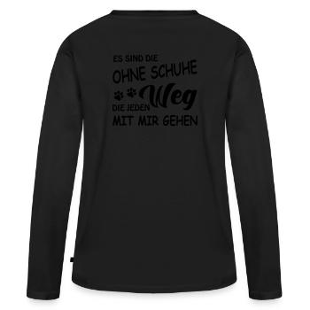 Treuer Begleiter - Hunde - Frauen Premium Bio Langarmshirt - Schwarz - Hinten - Julia (174cm)