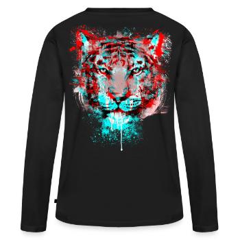 Mushin Ire Channel Remix - T-shirt manches longues Premium bio Femme - noir - Dos - Julia (174cm)