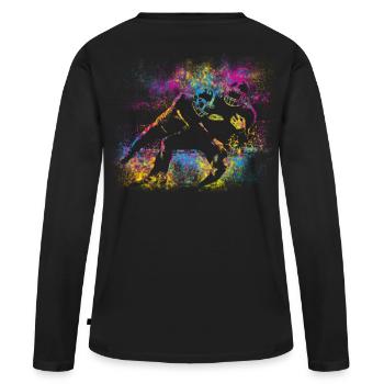 Couleurs de football - T-shirt manches longues Premium bio Femme - noir - Dos - Julia (174cm)