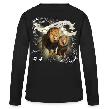 Lions, Lions Couple Lion - T-shirt manches longues Premium bio Femme - noir - Dos - Julia (174cm)