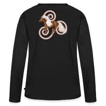 Haflinger Artos - T-shirt manches longues Premium bio Femme - noir - Dos - Julia (174cm)