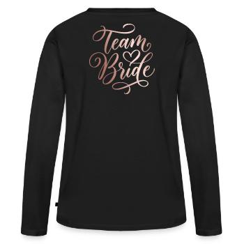 Team Bride Handlettering Bachelor Party - Women's Premium Organic Long Sleeve Shirt - black - Back - Julia (174cm)