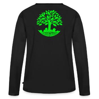 tree of life, zen, ecology - Women's Premium Organic Long Sleeve Shirt - black - Back - Julia (174cm)