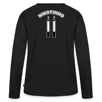 Player number Nikotinho Footballer Soccer Funny - Women's Premium Organic Long Sleeve Shirt - black - Back - Julia (174cm)