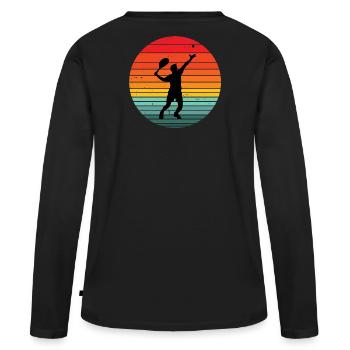 tennis, fan de tennis, match de tennis - T-shirt manches longues Premium bio Femme - noir - Dos - Julia (174cm)