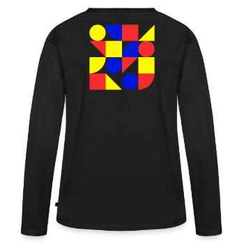 form, geometry, art, Bauhaus - Women's Premium Organic Long Sleeve Shirt - black - Back - Julia (174cm)