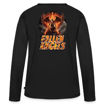 Ange - T-shirt manches longues Premium bio Femme - noir - Dos - Julia (174cm)