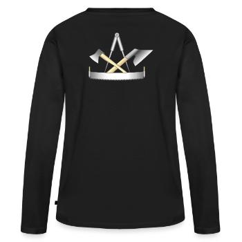 Charpentier, signe de guilde - T-shirt manches longues Premium bio Femme - noir - Dos - Julia (174cm)