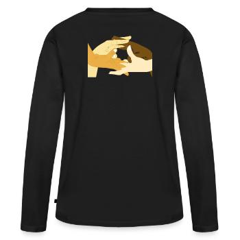 Diversité et unité - T-shirt manches longues Premium bio Femme - noir - Dos - Julia (174cm)
