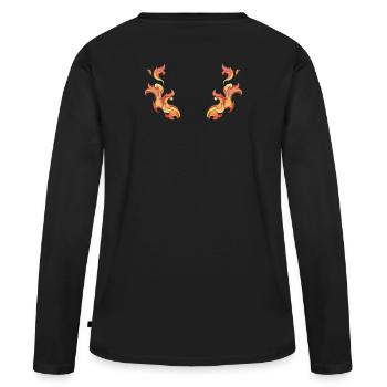 Ailes de feu - T-shirt manches longues Premium bio Femme - noir - Dos - Julia (174cm)
