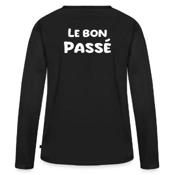 nostalgie passé - T-shirt manches longues Premium bio Femme - noir - Dos - Julia (174cm)