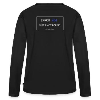 Vibes not found - Women's Premium Organic Long Sleeve Shirt - black - Back - Julia (174cm)