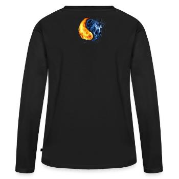 Ying Yang Simbol - T-shirt manches longues Premium bio Femme - noir - Dos - Julia (174cm)