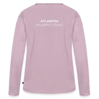 T-Shirt ATLANTEA Atlanticküste - Frauen Premium Bio Langarmshirt - Altrosa - Hinten - Julia (174cm)