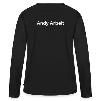 Andy Work - T-shirt manches longues Premium bio Femme - noir - Dos - Julia (174cm)