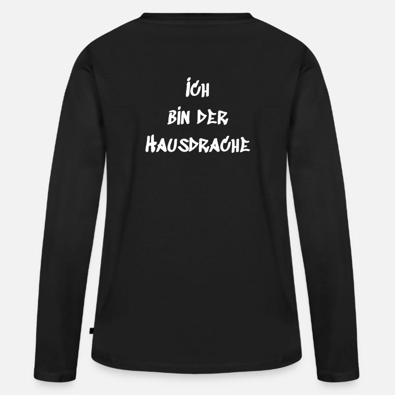Hausdrache - Frauen Premium Bio Langarmshirt - Schwarz