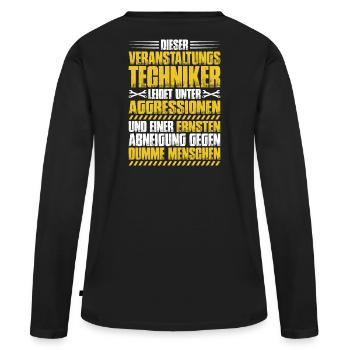 Veranstaltungstechniker Event Technician - Frauen Premium Bio Langarmshirt - Schwarz - Hinten - Julia (174cm)