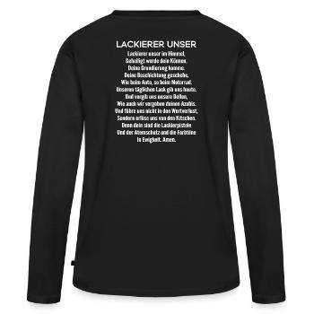 Fahrzeuglackierer/Lackierer/Lackierer-Unser/Lack - Frauen Premium Bio Langarmshirt - Schwarz - Hinten - Julia (174cm)
