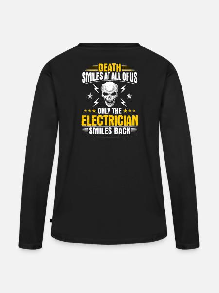 Elektroniker Elektriker Electrician Geschenk - Frauen Premium Bio Langarmshirt - Schwarz