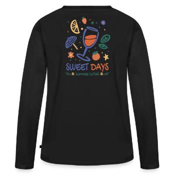 Spritzer Été - T-shirt manches longues Premium bio Femme - noir - Dos - Julia (174cm)