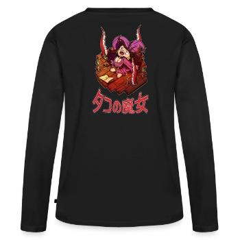 Sorcière invoquant des tentacules de poulpe - T-shirt manches longues Premium bio Femme - noir - Dos - Julia (174cm)