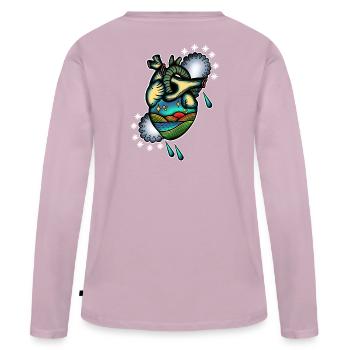 landscape - Women's Premium Organic Long Sleeve Shirt - dusky pink - Back - Julia (174cm)