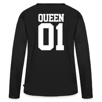 Queen 01 - Women's Premium Organic Long Sleeve Shirt - black - Back - Julia (174cm)