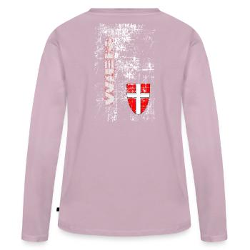 Wien - Frauen Premium Bio Langarmshirt - Altrosa - Hinten - Julia (174cm)