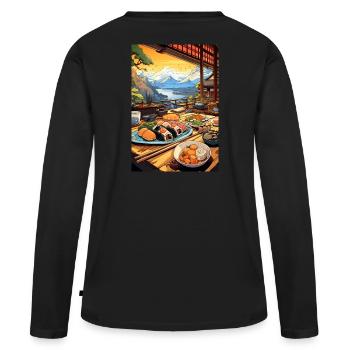 Suhsi Forever - Women's Premium Organic Long Sleeve Shirt - black - Back - Julia (174cm)