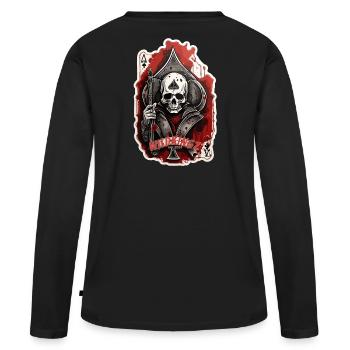 As de pique - T-shirt manches longues Premium bio Femme - noir - Dos - Julia (174cm)