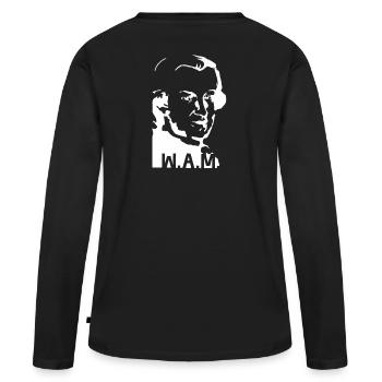 Mozart, weiß - Frauen Premium Bio Langarmshirt - Schwarz - Hinten - Julia (174cm)