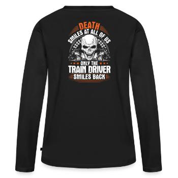 Train driver, train driver, train driver - Women's Premium Organic Long Sleeve Shirt - black - Back - Julia (174cm)