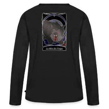 La Bete des Vosges - folklore Vosges - T-shirt manches longues Premium bio Femme - noir - Dos - Julia (174cm)