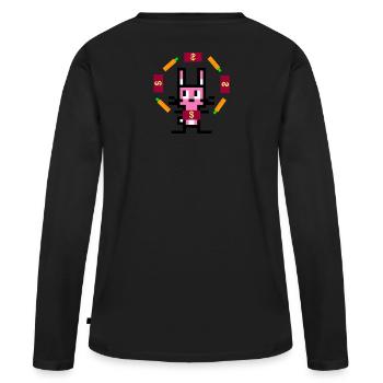 rabbit juggler - Women's Premium Organic Long Sleeve Shirt - black - Back - Julia (174cm)