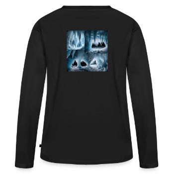 Grotte de glace - T-shirt manches longues Premium bio Femme - noir - Dos - Julia (174cm)